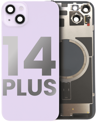 Back Glass With Steel Plate With MagSafe Magnet Pre-Installed Compatible For iPhone 14 Plus (Used OEM Pull: Grade A) (Purple)