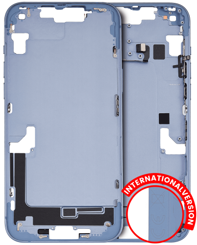 Mid-Frame Housing With Power And Volume Button Compatible For iPhone 14 Plus (International Version) (Used OEM Pull: Grade A) (Blue)