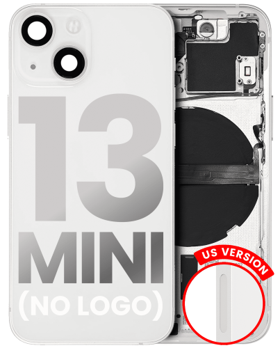 Back Housing W/ Small Components Pre-Installed Compatible For iPhone 13 Mini (US Version) (No Logo) (Aftermarket Plus) (Starlight)