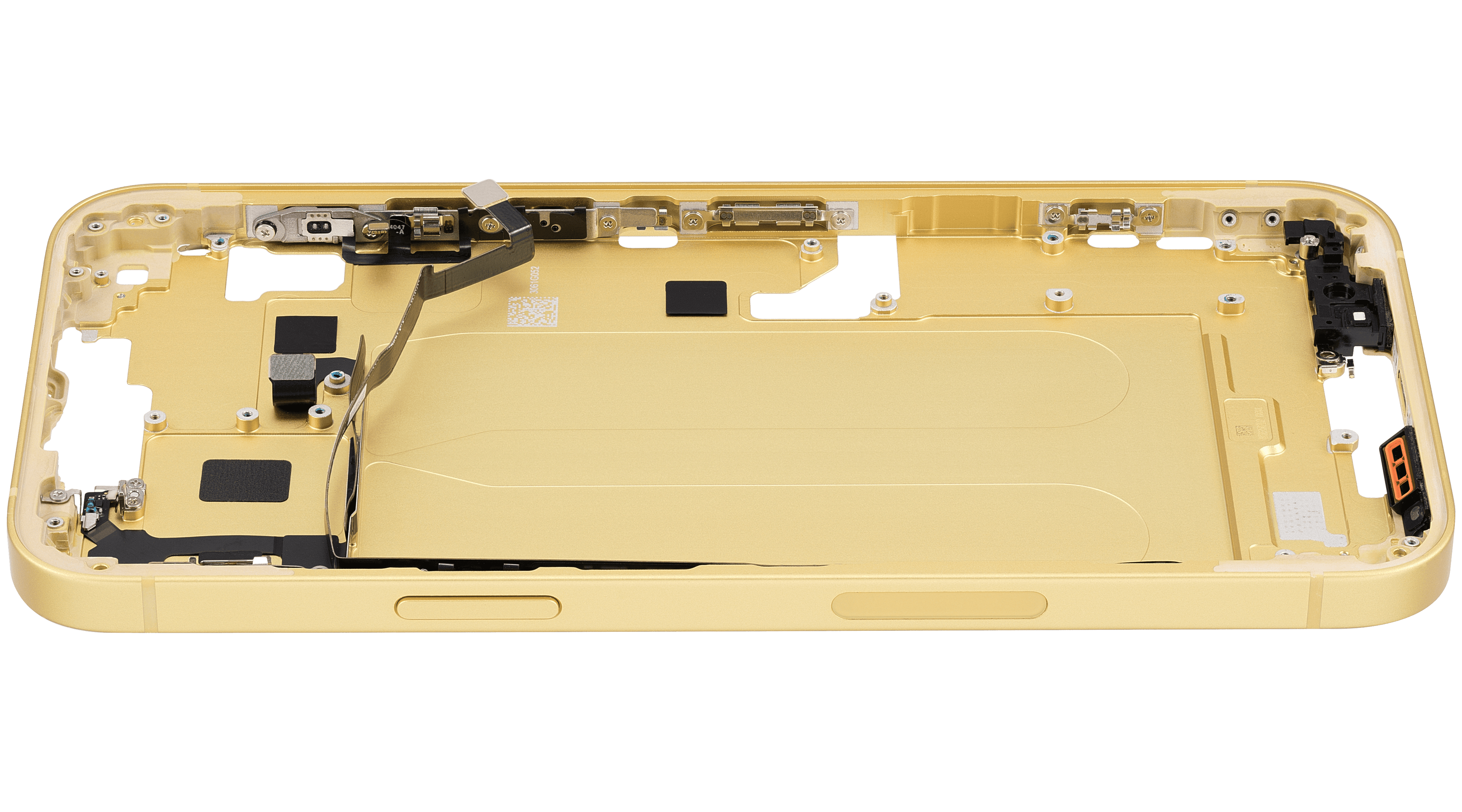Mid-Frame Housing With Power And Volume Button Compatible For iPhone 14 Plus (US Version) (Used OEM Pull: Grade A) (Yellow)