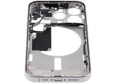 Mid-Frame Housing With Power And Volume Button Compatible For iPhone 15 Pro (US Version) (Used OEM Pull: Grade A) (Natural Titanium)