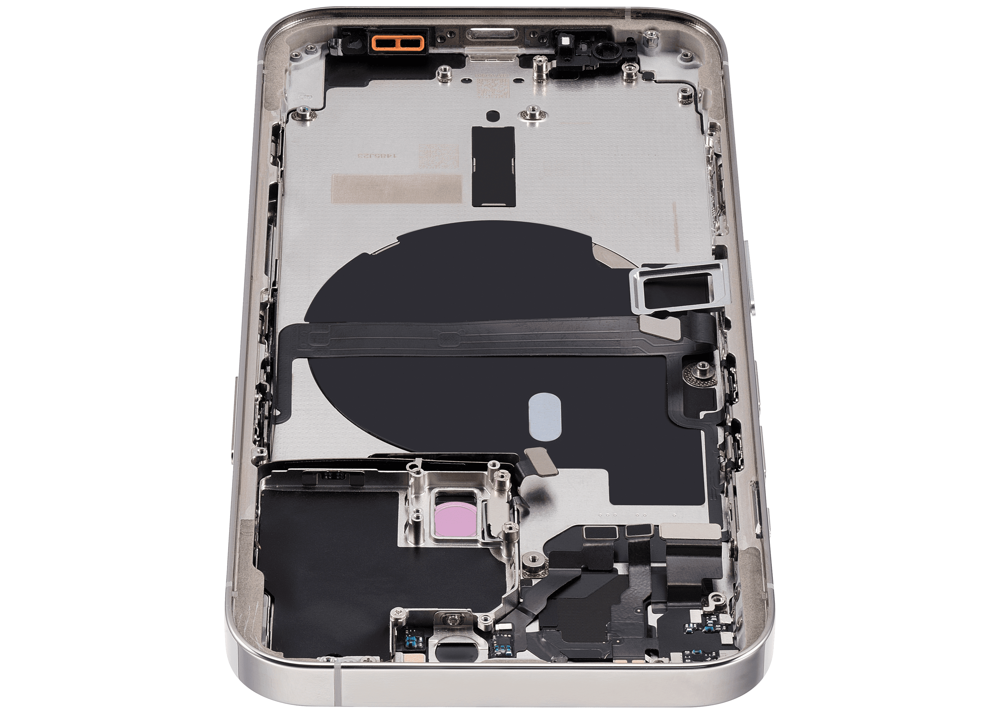 Back Housing W/ Small Components Pre-Installed Compatible For iPhone 13 Pro (International Version) (Used OEM Pull: Grade B) (Silver)