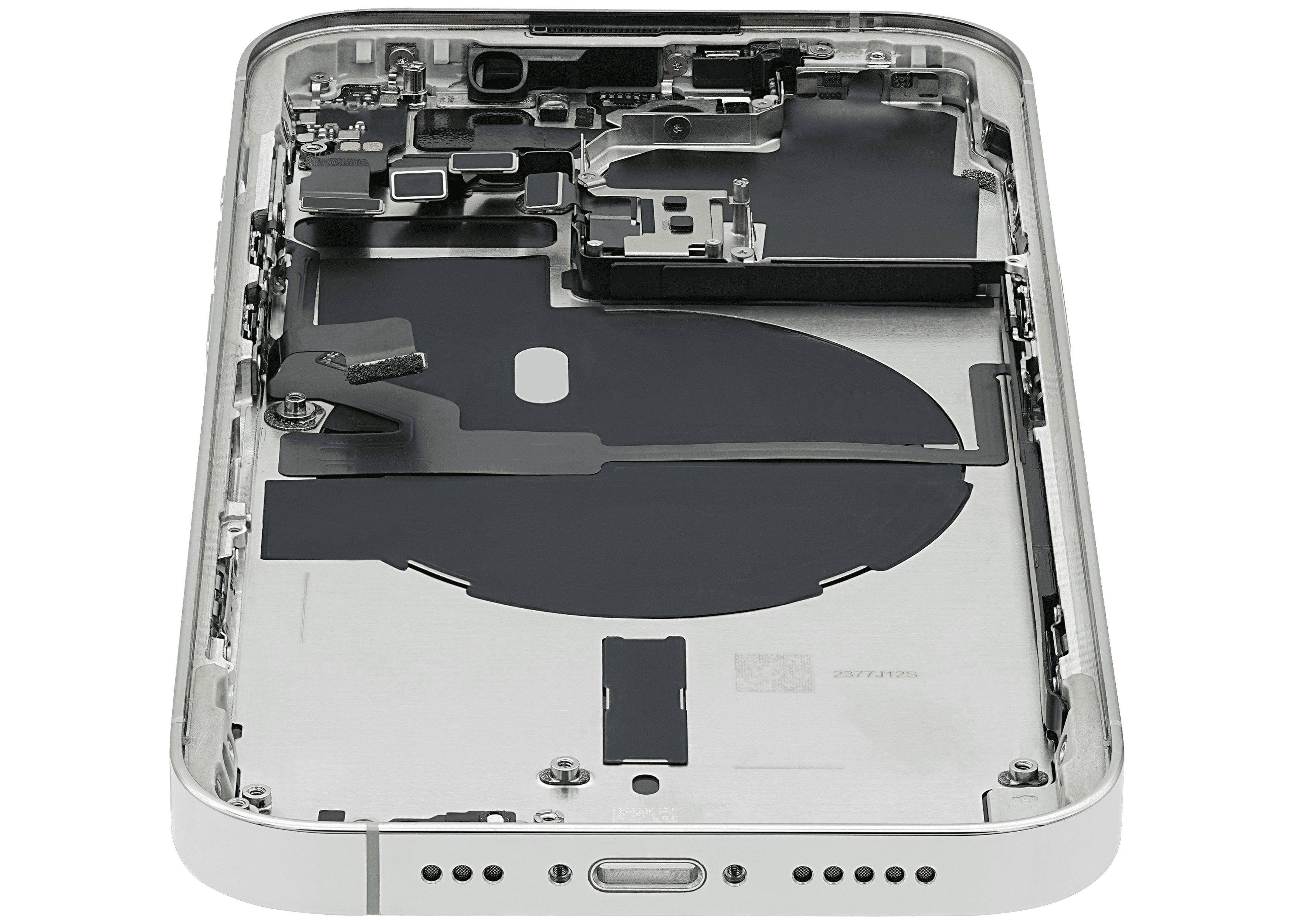 Back Housing W/ Small Pre-Installed Compatible For iPhone 14 Pro (International Version) (Used OEM Pull: Grade A) (Silver)