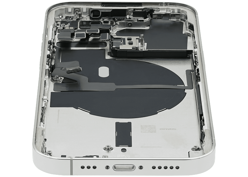 Back Housing W/ Small Pre-Installed Compatible For iPhone 14 Pro (International Version) (Used OEM Pull: Grade A) (Silver)