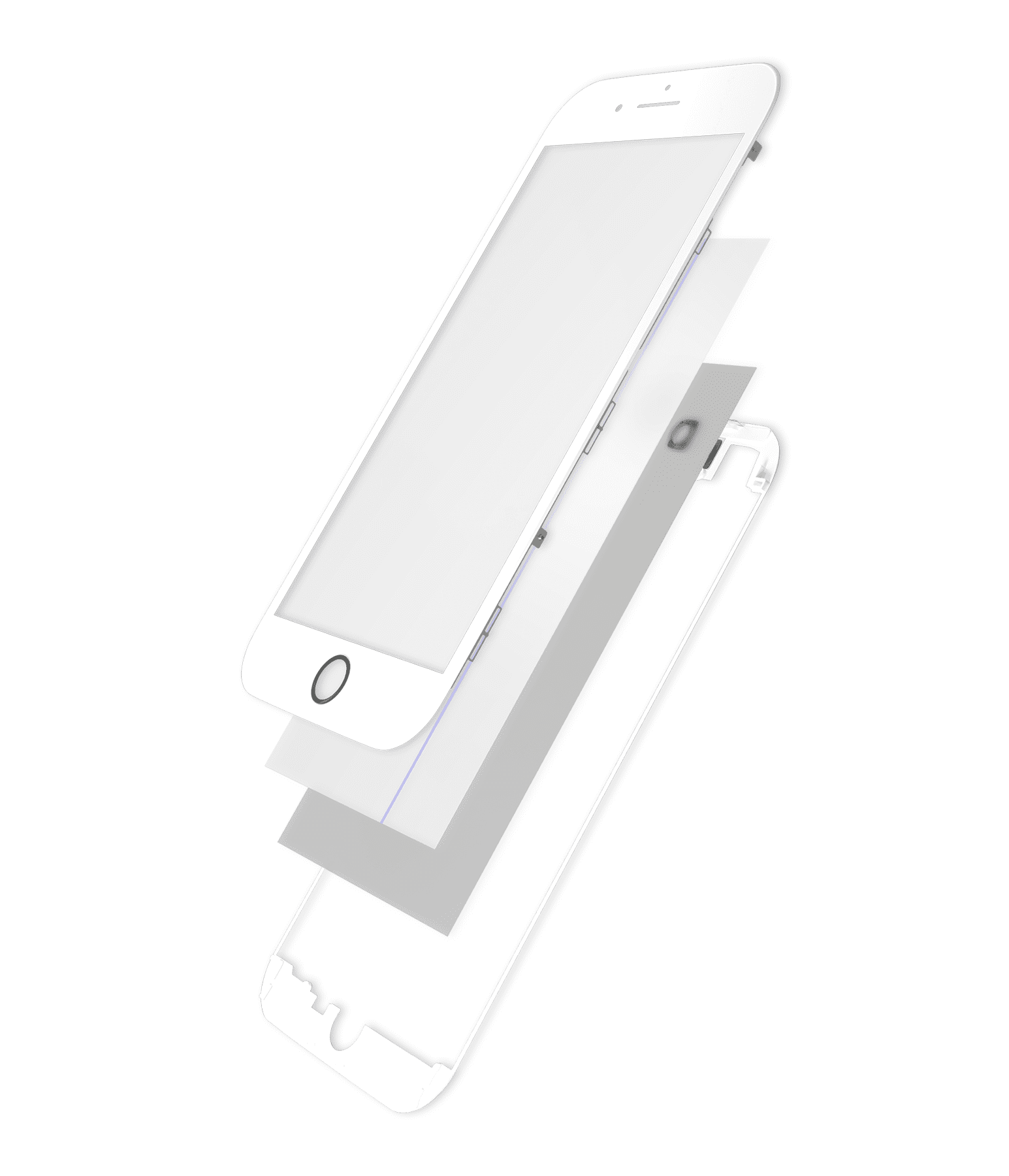 4 in 1 (Front Glass + Polarizer + Frame + OCA Pre-Installed) Compatible For iPhone 8 Plus (2 Pack) (White)