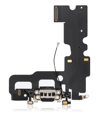 Charging Port Flex Cable Compatible For iPhone 7 (Aftermarket) (Jet / Matte Black)