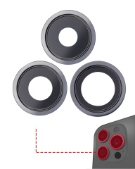 Back Camera Lens With Bracket & Bezel Compatible For iPhone 13 Pro / 13 Pro Max (Aftermarket Plus) (Graphite)