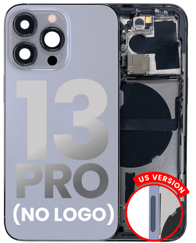Back Housing W/ Small Components Pre-Installed Compatible For iPhone 13 Pro (US Version) (No Logo) (Aftermarket Plus) (Sierra Blue)