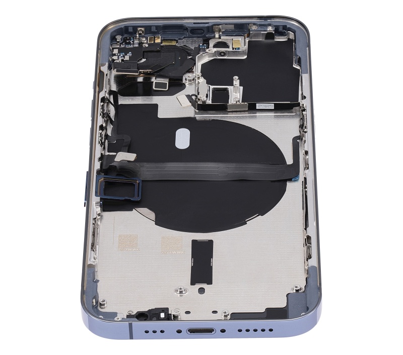 Back Housing W/ Small Components Pre-Installed Compatible For iPhone 13 Pro (US Version) (No Logo) (Aftermarket Plus) (Sierra Blue)