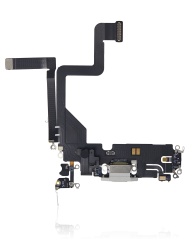 Charging Port Flex Cable Compatible For iPhone 14 Pro (Premium) (Silver)