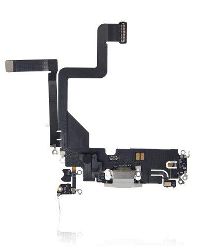Charging Port Flex Cable Compatible For iPhone 14 Pro (Premium) (Silver)