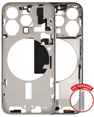 Mid-Frame Housing With Power And Volume Button Compatible For iPhone 15 Pro (US Version) (Used OEM Pull: Grade A) (Natural Titanium)