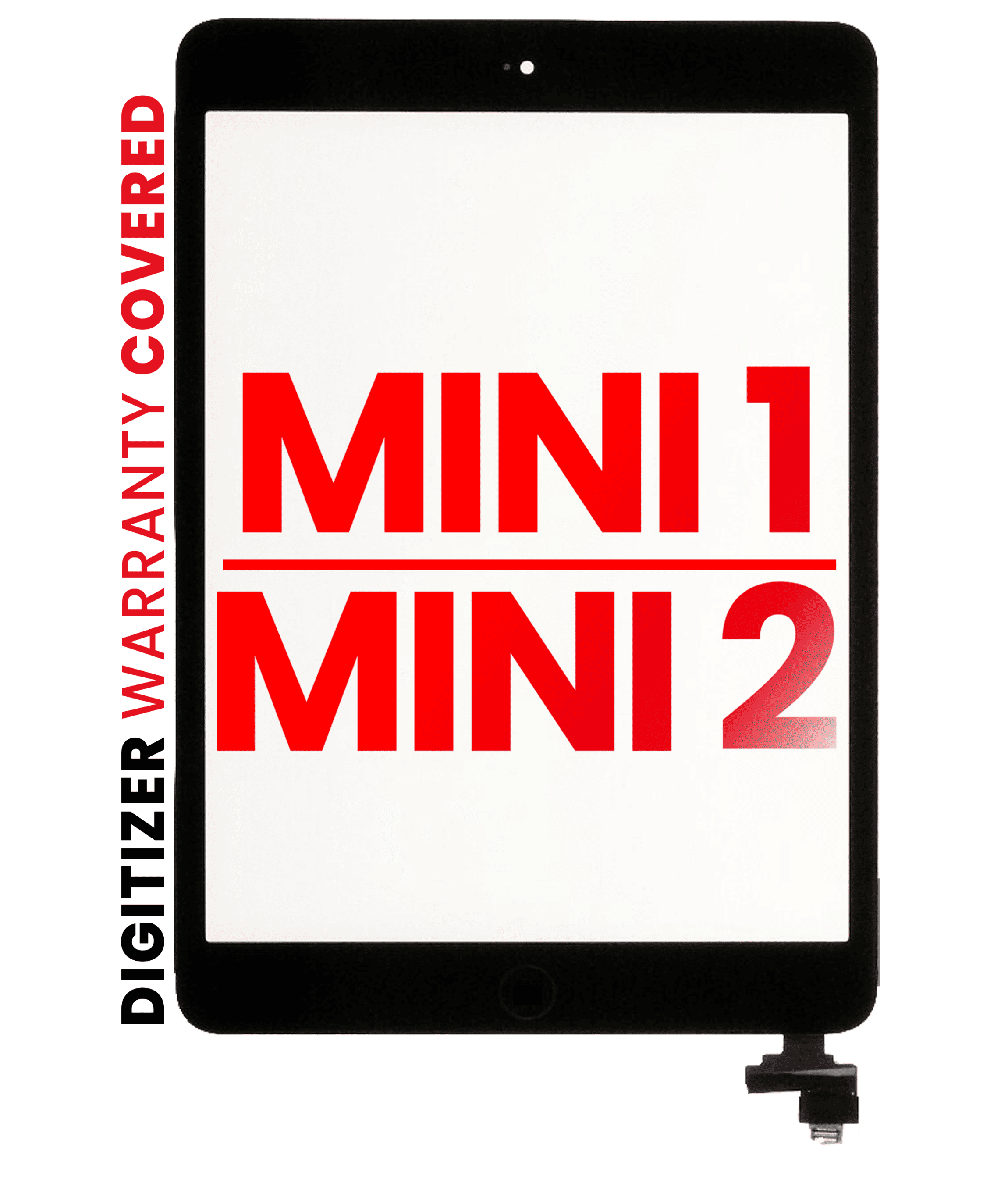 Digitizer With IC Chip & Home Button Pre-Installed Compatible For iPad Mini 1 / iPad Mini 2 (Aftermarket Pro: XO7) (Black)