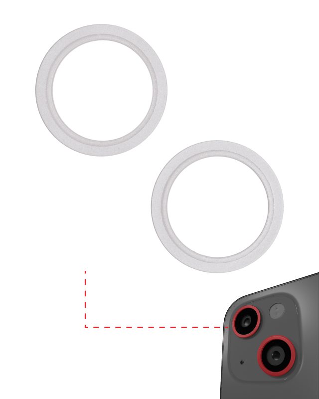 Back Camera Bezel Ring Only Compatible For iPhone 13 / 13 Mini (Starlight) (2 Piece Set)