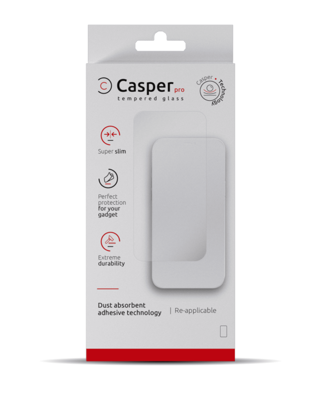 Casper Pro Tempered Glass Compatible For iPhone 15 Pro (Retail Pack) (Clear)