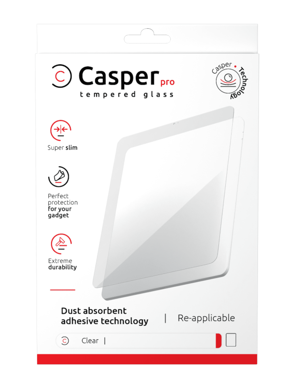 Casper Pro Tempered Glass Compatible For iPad Pro 11" 1st Gen / Pro 11" 2nd Gen / Pro 11" 3rd Gen / Pro 11" 4th 2022 / Air 4 / Air 5 (Retail Pack) (Clear)