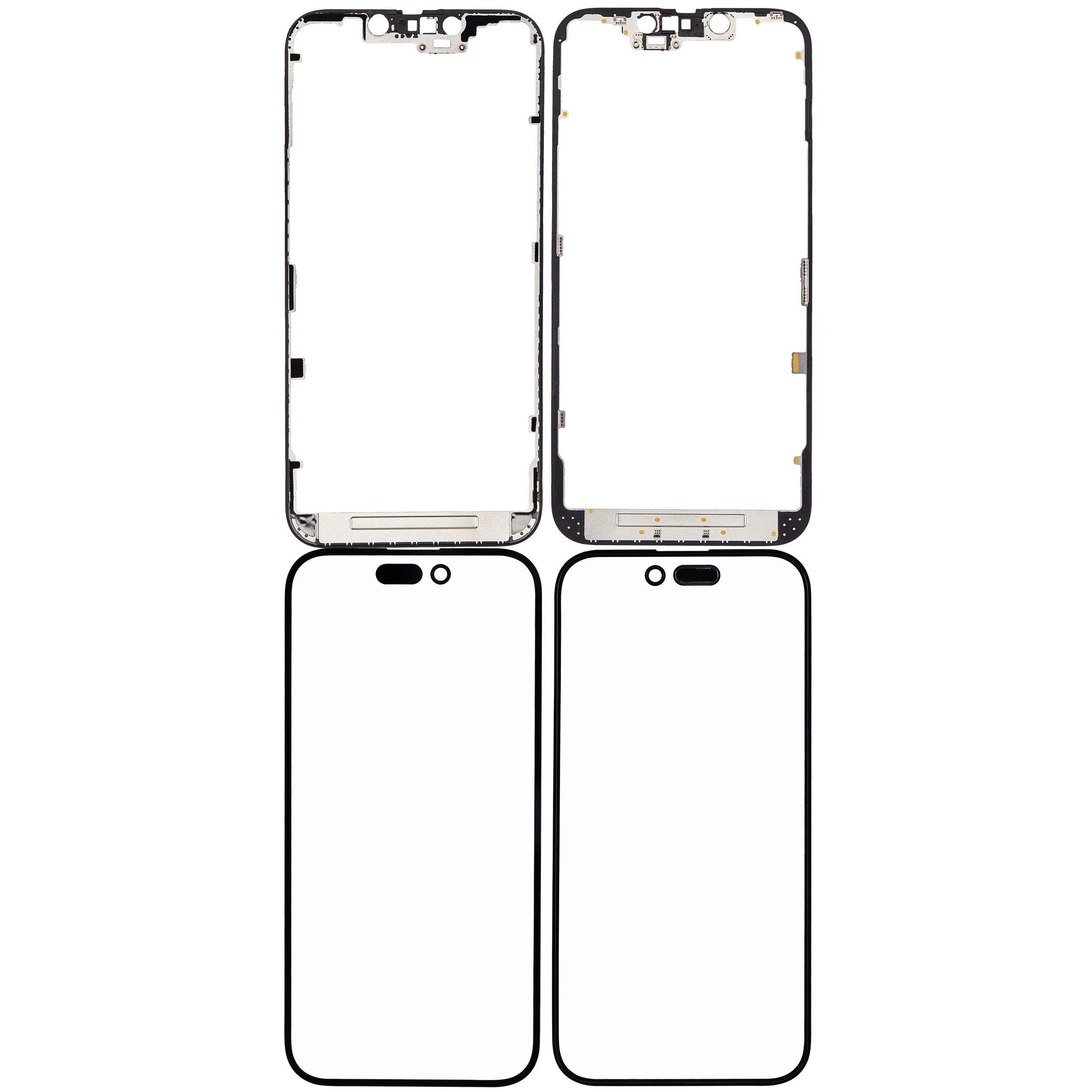 2 in 1 With Frame Included (Front Glass + OCA Pre-Installed) Compatible For iPhone 14 Pro (OCA Master)