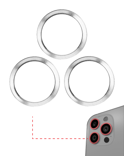 Back Camera Bezel Ring Only Compatible For iPhone 12 Pro (Silver) (3 Piece Set) (10 Pack)