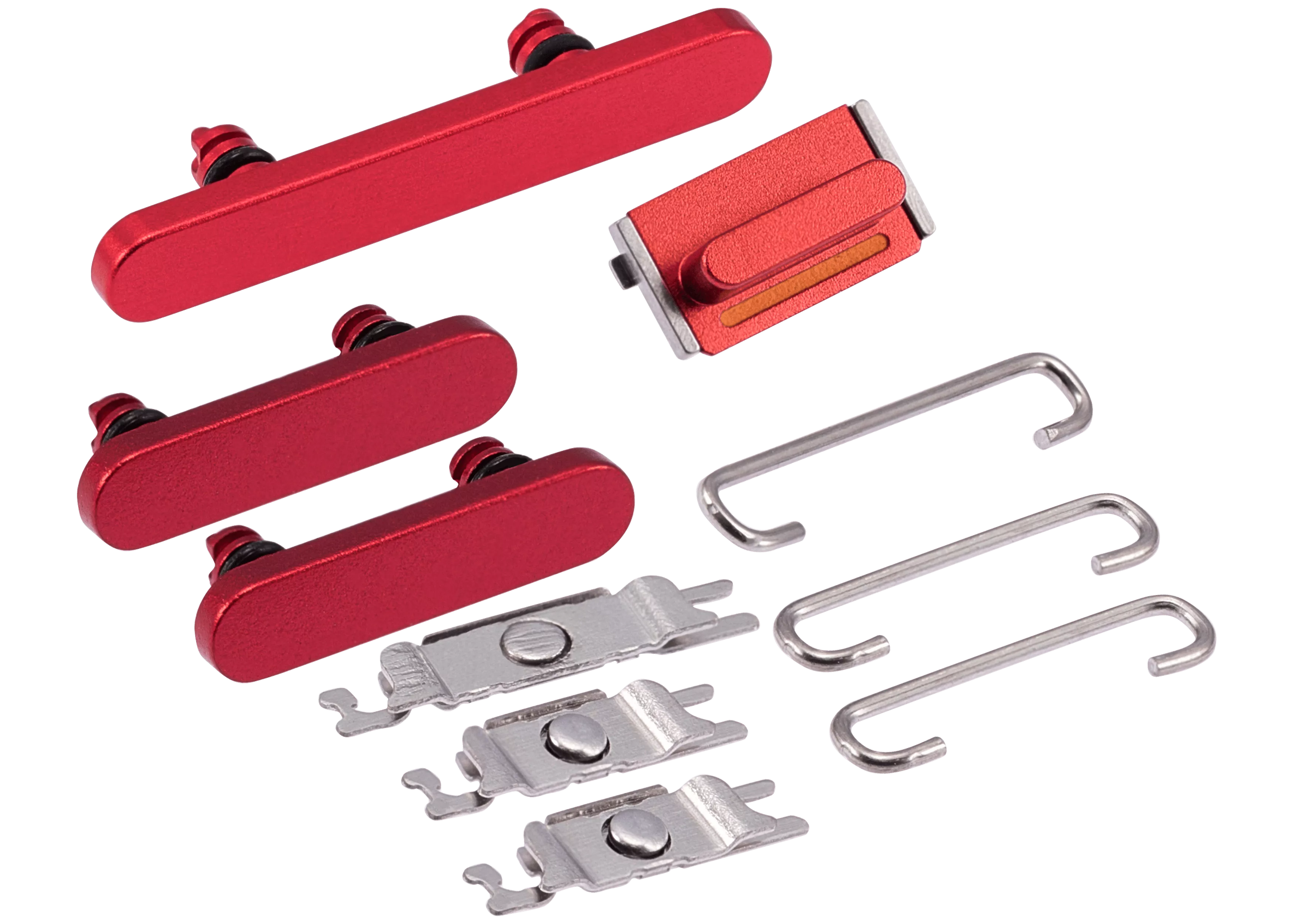 Hard Buttons (Power / Volume / Switch) Compatible For iPhone 14 / 14 Plus (Red)