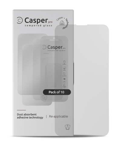 Casper Pro Tempered Glass Compatible For iPhone 15 (10 Pack) (Matte)
