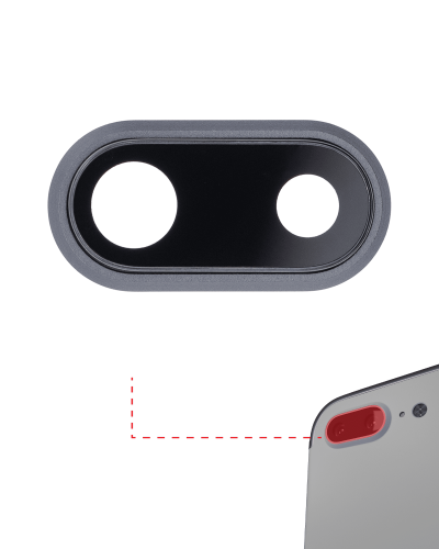 Back Camera Lens With Bracket &amp; Bezel Compatible For iPhone 8 Plus (Aftermarket Plus) (Space Gray) (10 Pack)