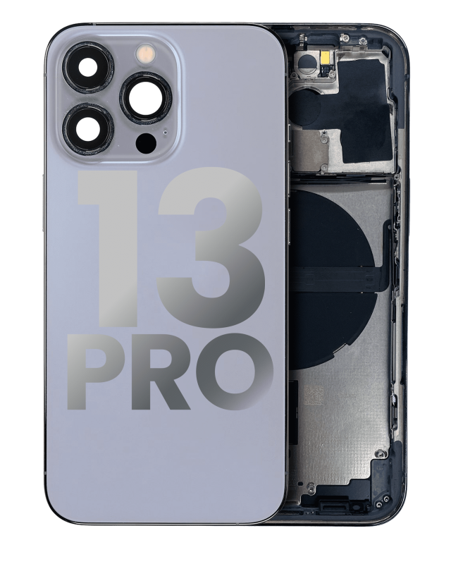 Back Housing W/ Small Components Pre-Installed Compatible For iPhone 13 Pro (International Version) (Used OEM Pull: Grade C) (Sierra Blue)