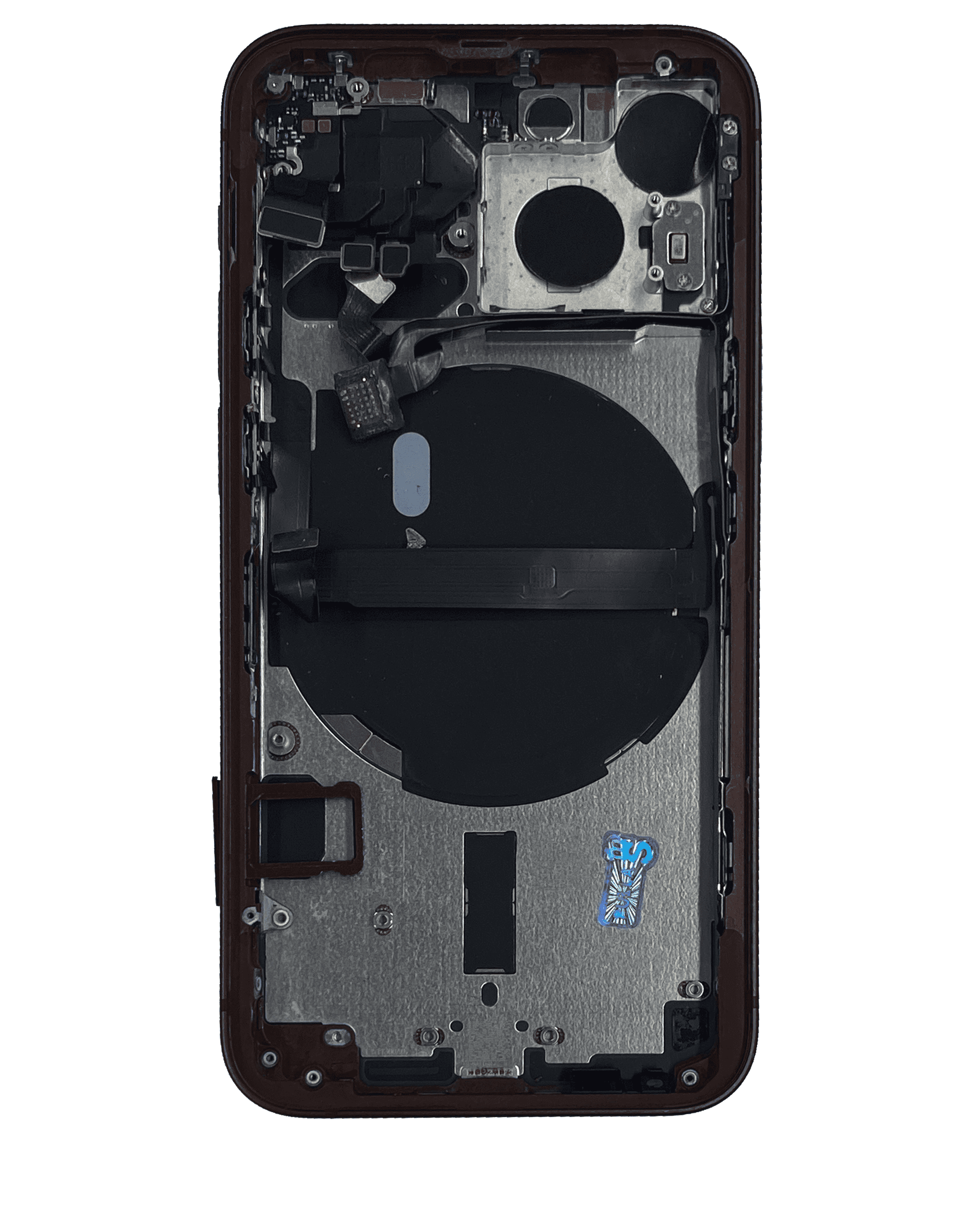Back Housing W/ Small Components Pre-Installed Compatible For iPhone 13 Mini (US Version) (Used OEM Pull: Grade A) (Midnight)