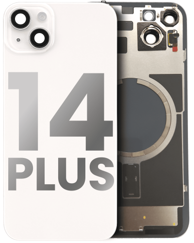 Back Glass With Steel Plate With MagSafe Magnet Pre-Installed Compatible For iPhone 14 Plus (Used OEM Pull: Grade A) (Starlight)