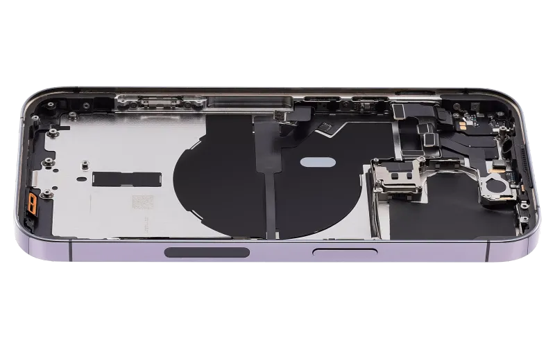 Back Housing W/ Small Pre-Installed Compatible For iPhone 14 Pro (U.S Version) (Used OEM Pull: Grade B) (Deep Purple)