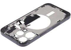 Mid-Frame Housing With Power And Volume Button Compatible For iPhone 15 Pro (US Version) (Used OEM Pull: Grade A) (Black Titanium)