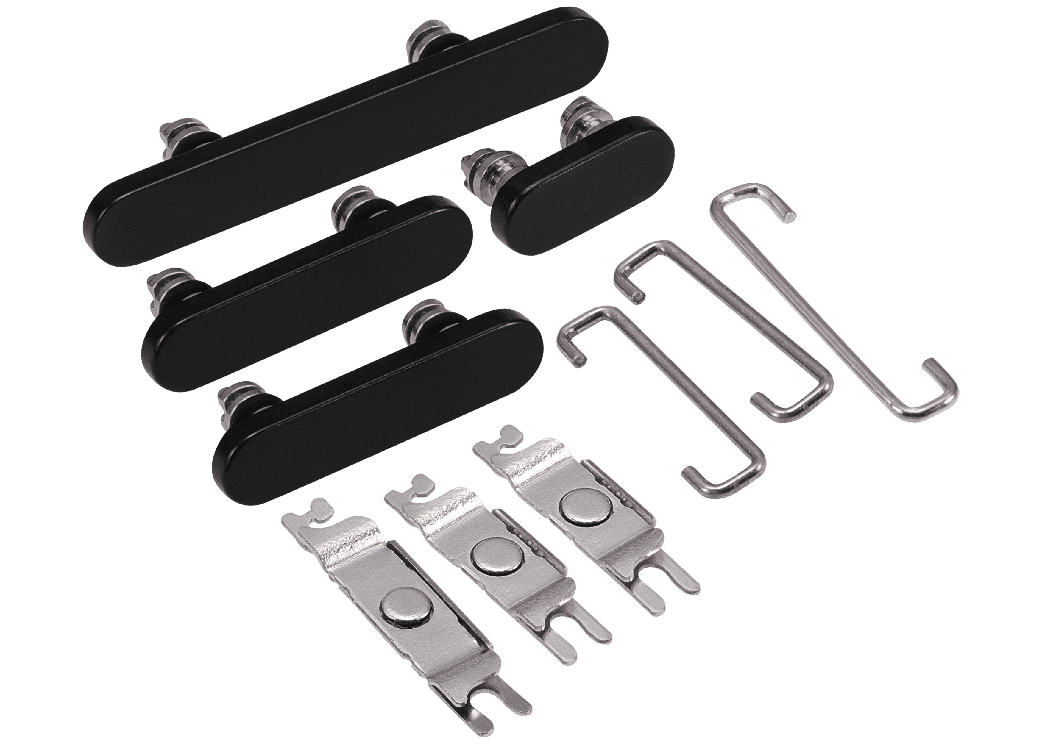 Hard Buttons (Power / Volume / Switch) Compatible For iPhone 15 Pro / 15 Pro Max (Black Titanium)