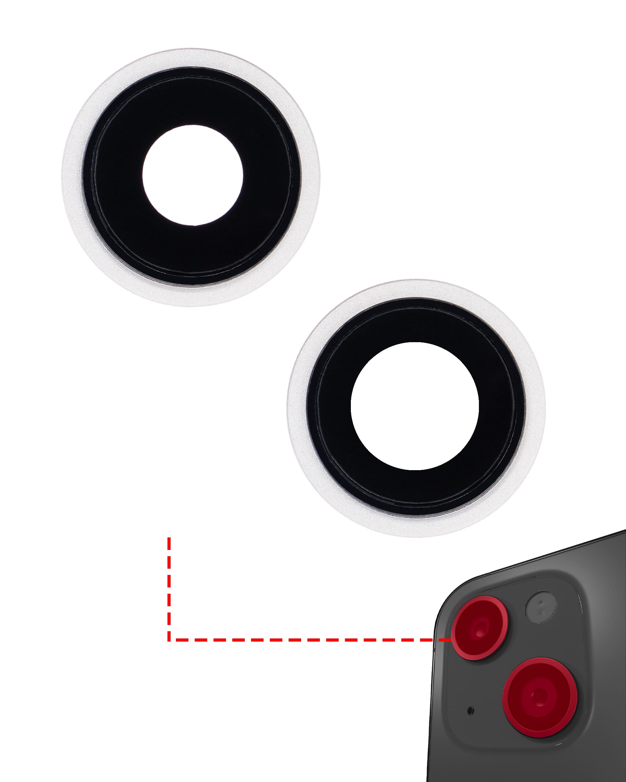 Back Camera Lens With Bracket & Bezel Compatible For iPhone 13 / 13 Mini (Aftermarket Plus) (Starlight)