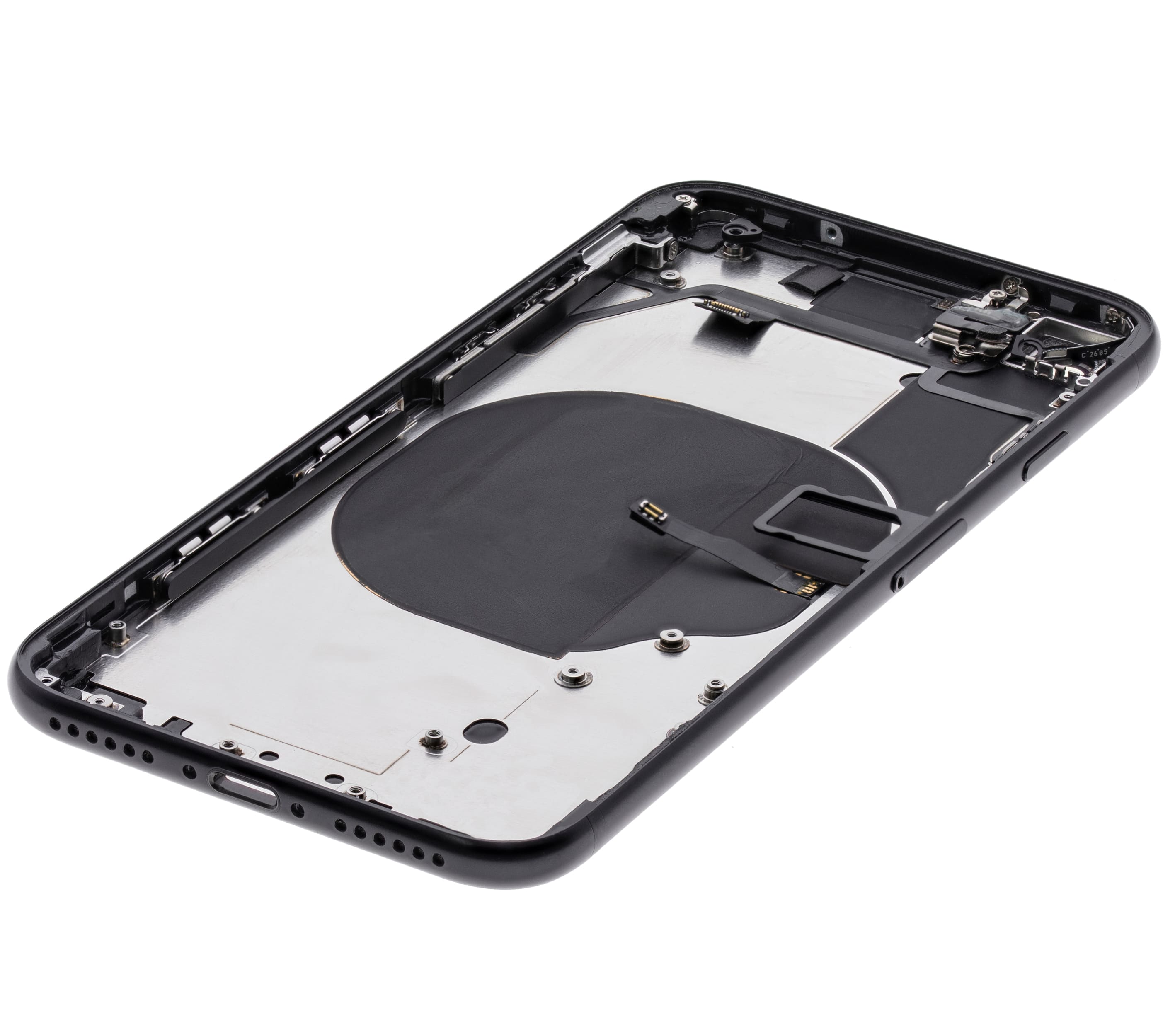 Back Housing W/ Small Components Pre-Installed Compatible For iPhone SE (2020) (Used OEM Pull: Grade C) (Black)