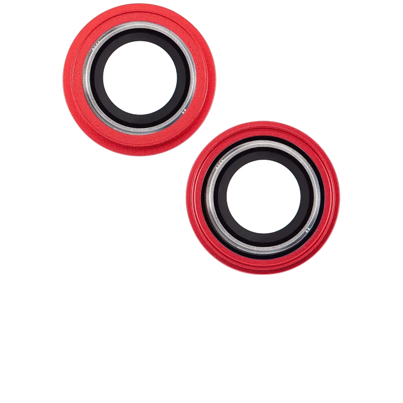 Back Camera Lens With Bracket & Bezel Compatible For iPhone 14 / 14 Plus (2 Piece Set) (Aftermarket Plus) (Red)