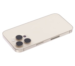 Back Housing W/ Small Pre-Installed Compatible For iPhone 14 Pro (U.S Version) (Used OEM Pull: Grade A) (Gold)