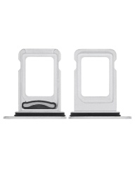 Dual Sim Card Tray Compatible For iPhone 13 Pro / 13 Pro Max (Silver)