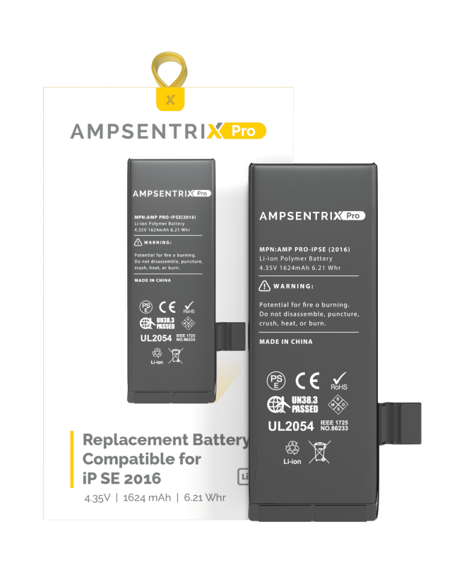 Replacement Battery Compatible For iPhone SE (2016) (AmpSentrix Pro)