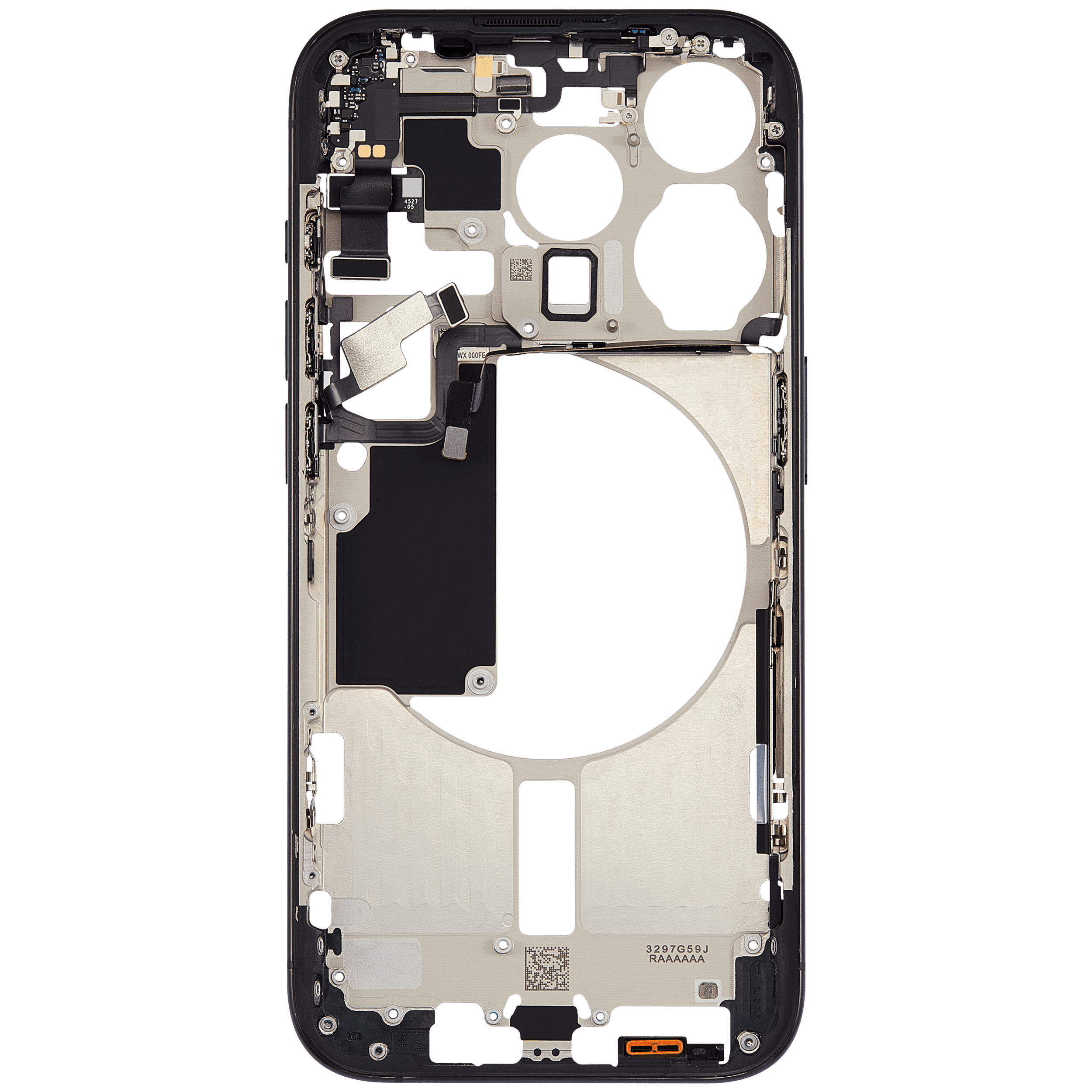 Mid-Frame Housing With Power And Volume Button Compatible For iPhone 15 Pro (US Version) (Used OEM Pull: Grade A) (Blue Titanium)