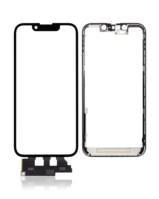 4 in 1 With Frame Included (Front Glass + OCA + Short Touch + OCA Pre-Installed) Compatible For iPhone 13 Mini (OCA Master)