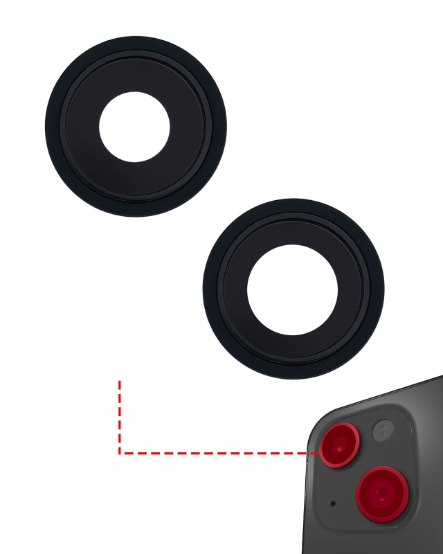 Back Camera Lens With Bracket & Bezel Compatible For iPhone 13 / 13 Mini (Aftermarket Plus) (Midnight)