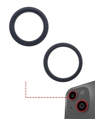 Back Camera Bezel Ring Only Compatible For iPhone 14 / 14 Plus (Midnight) (2 Piece Set)