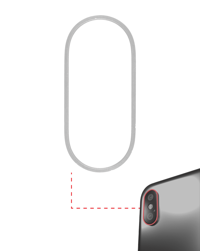 Back Camera Bezel Ring Only Compatible For iPhone X (Silver) (10 Pack)