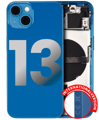 Back Housing W/ Small Components Pre-Installed Compatible For iPhone 13 (International Version) (Used OEM Pull: Grade B) (Blue)