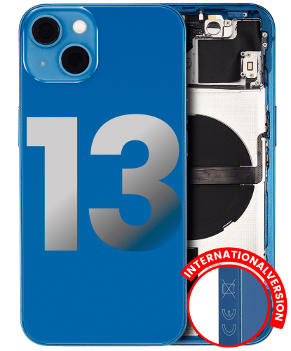 Back Housing W/ Small Components Pre-Installed Compatible For iPhone 13 (International Version) (Used OEM Pull: Grade B) (Blue)