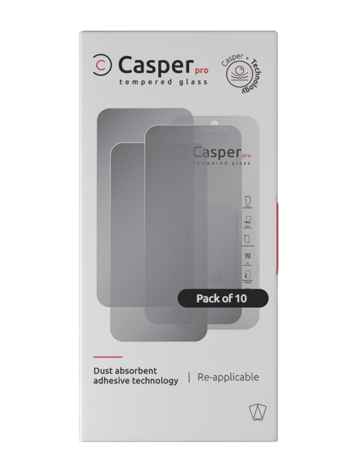 Casper Pro Tempered Glass Compatible For iPhone XR / 11 (10 Pack) (Privacy)