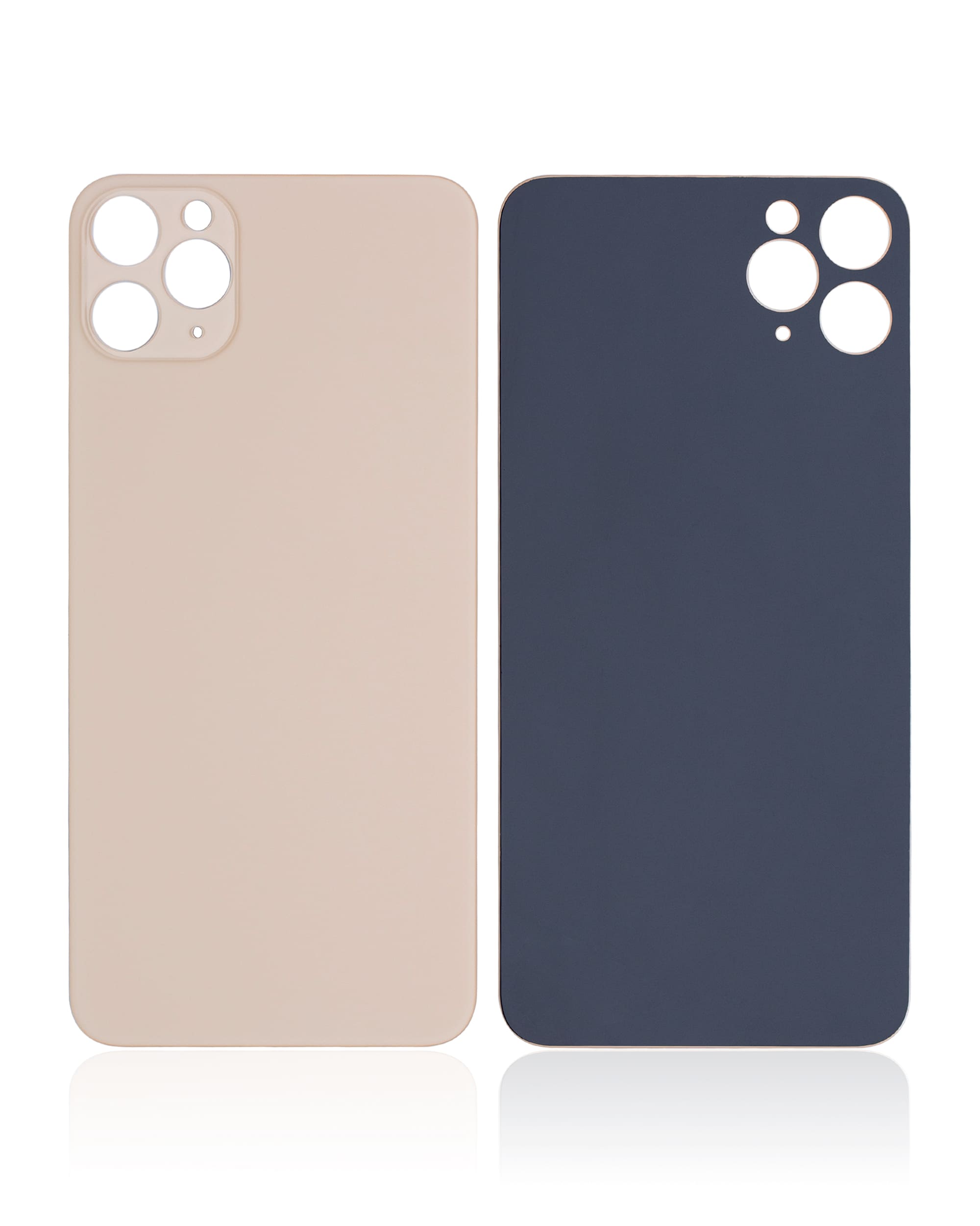 Back Glass With 3M Adhesive Compatible For iPhone 11 Pro Max (No Logo / Large Camera Hole) (Gold)