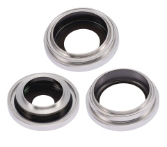 Back Camera Lens With Bracket & Bezel Compatible For iPhone 14 Pro / 14 Pro Max (Silver) (3 Piece Set) (Premium)