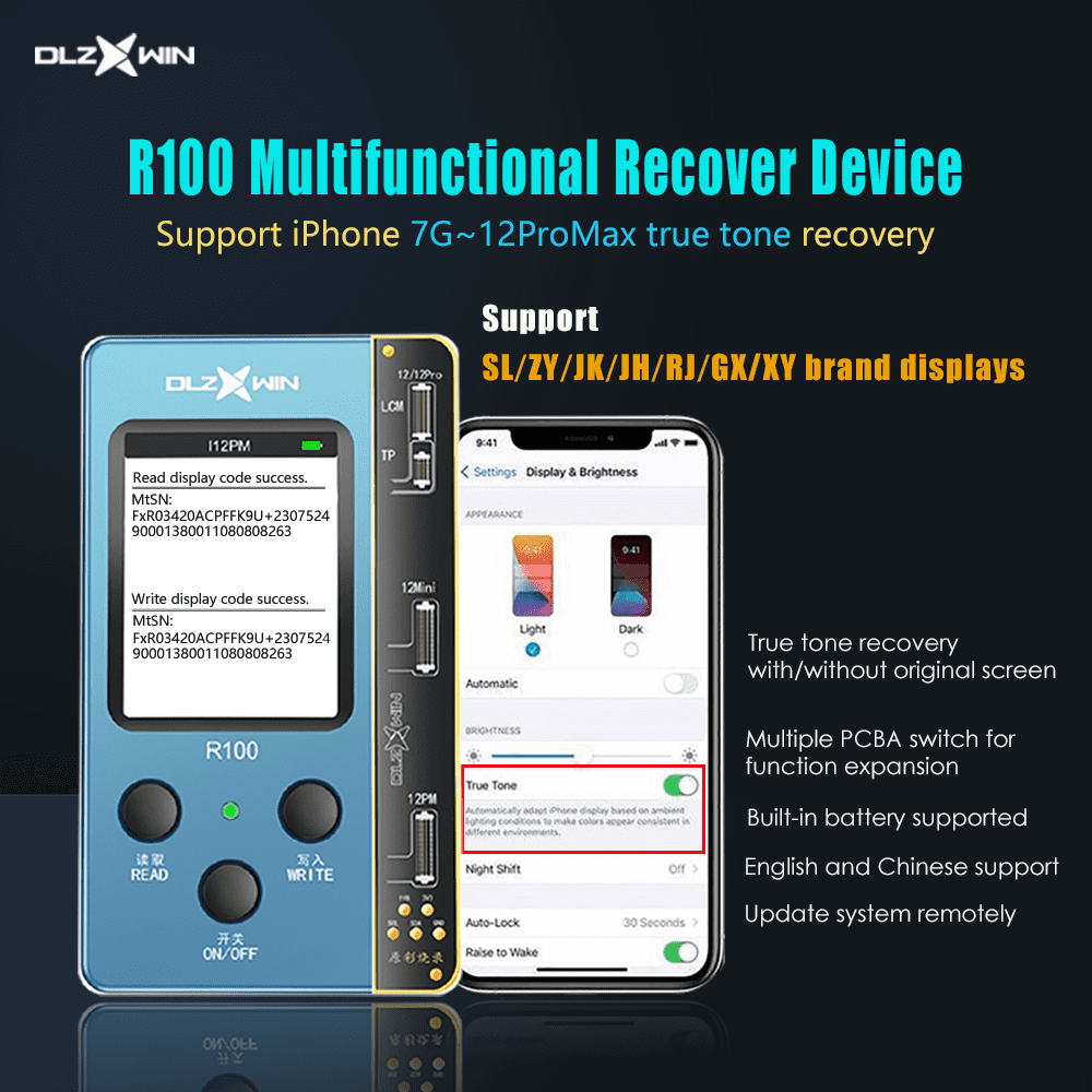DLZ R100 True Tone Restore Programmer For iPhone 8 To 12 Pro Max