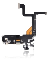 Charging Port Flex Cable Compatible For iPhone 13 Pro (Aftermarket Plus) (Silver)