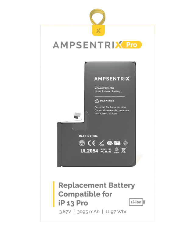 Replacement Battery Compatible For iPhone 13 Pro (AmpSentrix Pro)